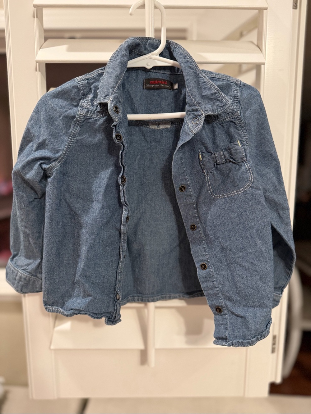 Catimini Girls' Denim Button-Front Jacket in Blue